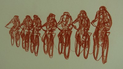 Cyclistes en groupe